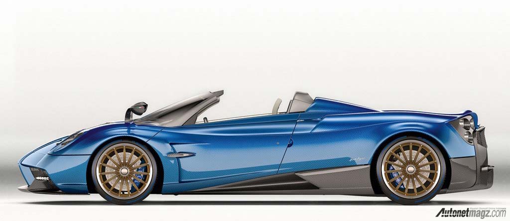 Pagani, Pagani-Huayra_Roadster-side1: Wajah Baru Sang Dewa Angin: Pagani Huayra Roadster 2017 Akhirnya Dirilis!