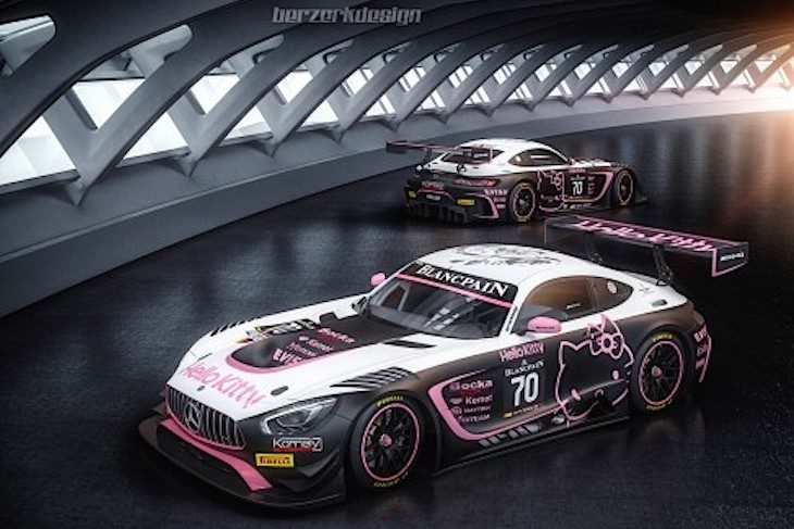 Mobil Baru, Kornely-Motorsport-hello-kitty-Mercedes-AMG-GT3: Mobil Balap Semuanya Garang? Lihat Merc-AMG GT3 Ini!