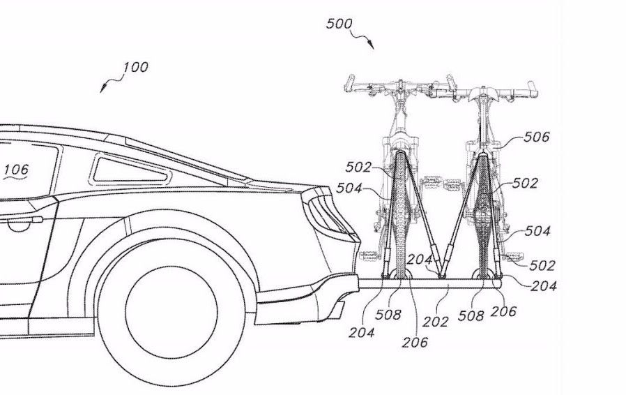 Ford, Ford-Patents-Retractable-Bike-Rack-2: Sebuah Mustang dengan Rak Sepeda? Eits Bukan Sembarang Rak Sepeda Lho..