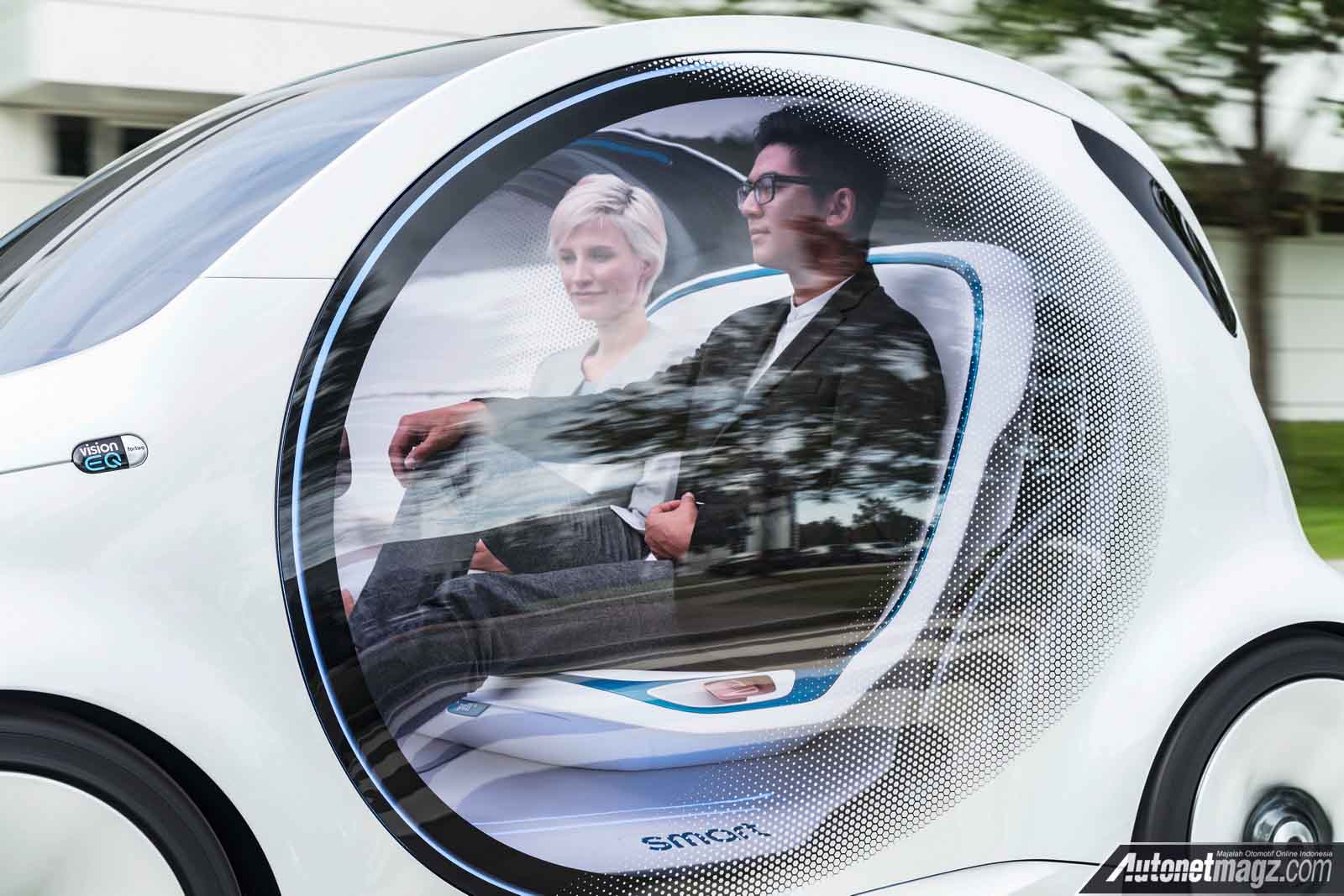 Berita, sisi dalam Smart Vision EQ Concept: Smart Vision EQ Concept, Mobil Full Autonomous Two Seater