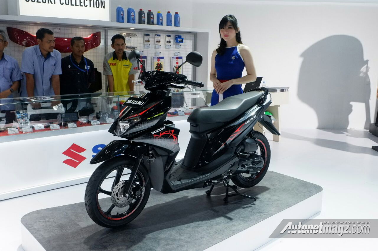 Berita, SIsi depan Suzuki Nex II Sporty: IIMS 2018 : Suzuki Nex II Diperkenalkan, Ada 5 Varian!