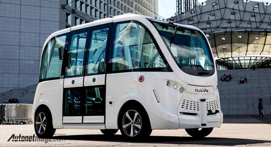 Berita, navya-arma-front: Asian Games 2018, Indonesia Pakai Bus Self-Driving Navya Arma