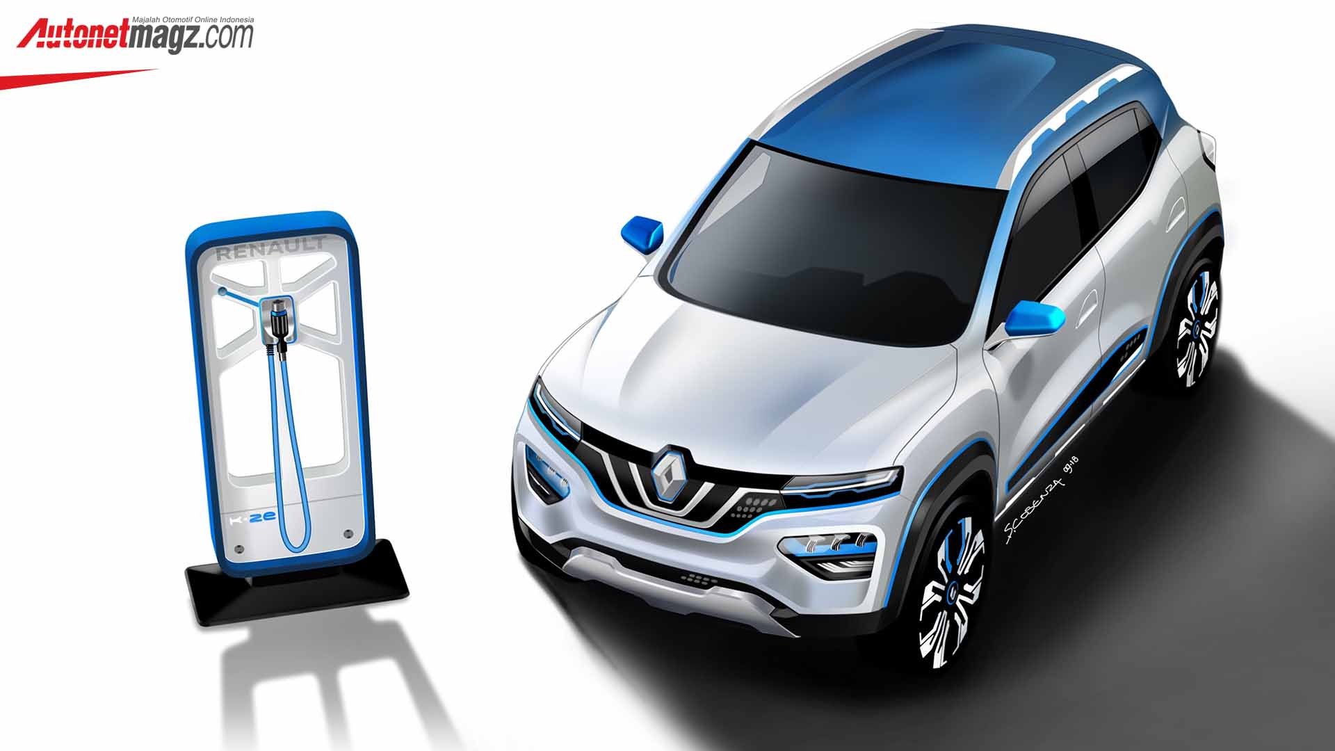 Berita, Renault K-ZE Concept Chargng Port: Renault K-ZE : Realisasi Mobil Listrik Murah Berbasis Renault Kwid