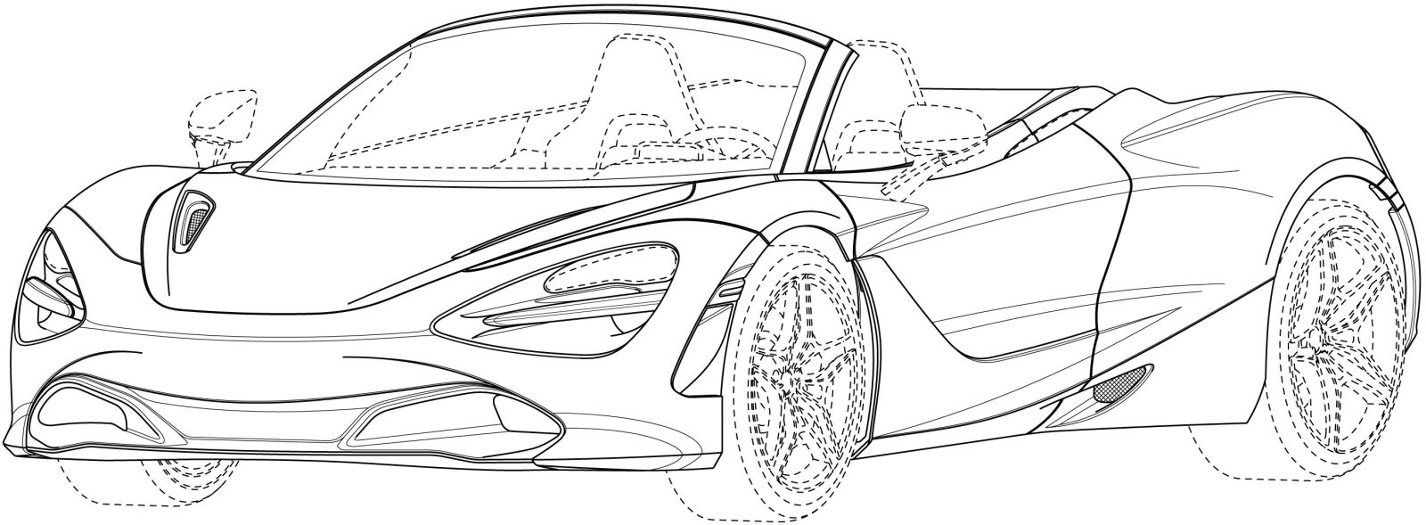Berita, mclaren-720s-spider-sketch-front-3: Ini Paten McLaren 720S Spider, Muncul Tahun 2019
