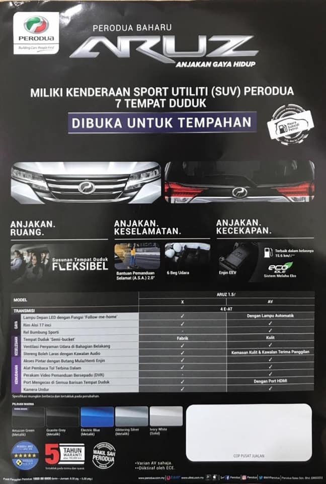 Mobil Baru, brosur daihatsu terios perodua aruz: Daihatsu Terios Jadi Perodua Aruz di Malaysia, Lebih Komplit!