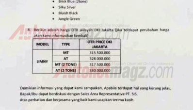 Bocoran Harga Suzuki Jimny, Mulai 315 Jutaan! Bocoran Harga Suzuki Jimny, Mulai 315 Jutaan!