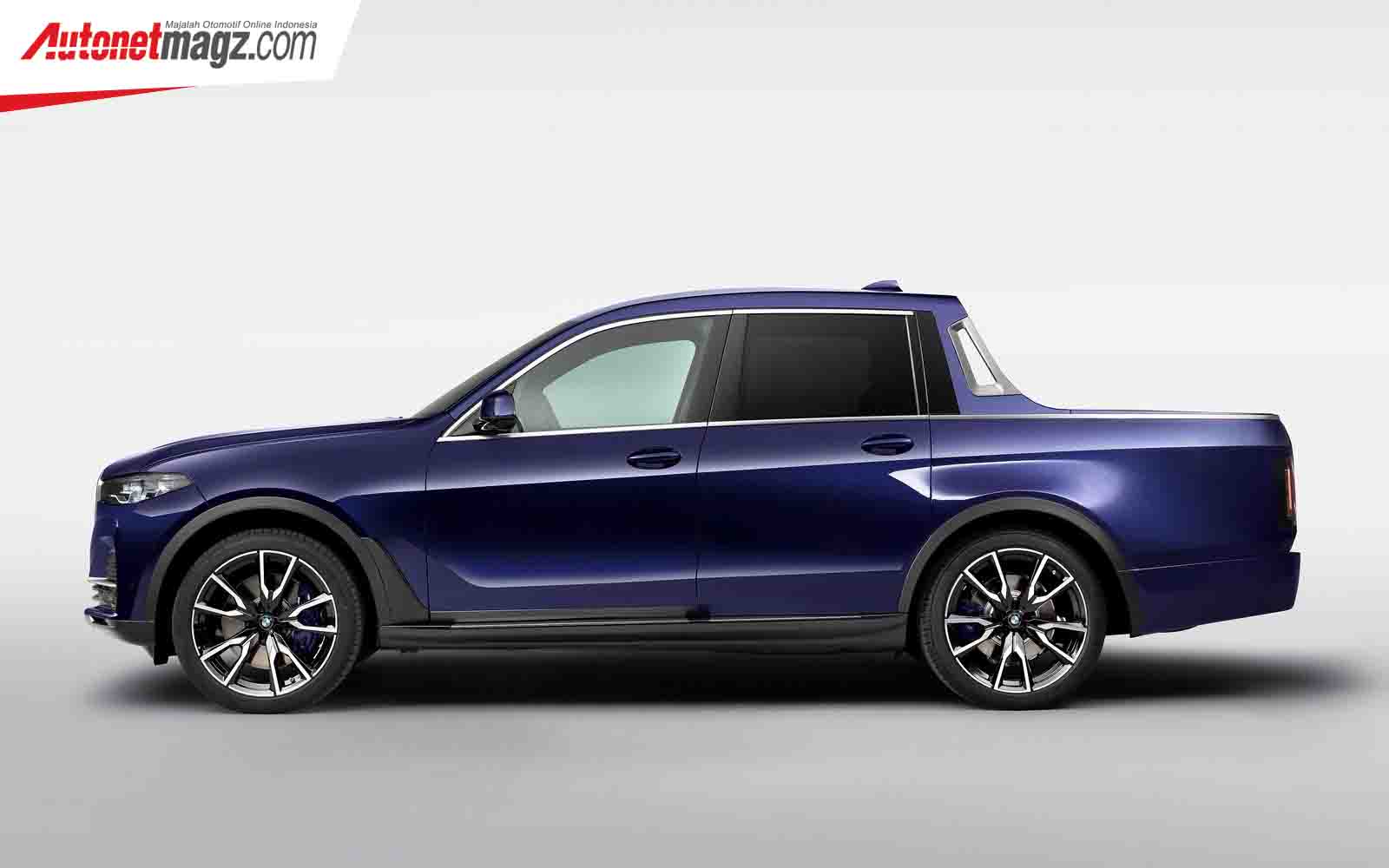 Berita, BMW X7 Pickup Concept samping: BMW X7 Pick-up Concept : Bisa Bawa Motor Di Bak belakang!