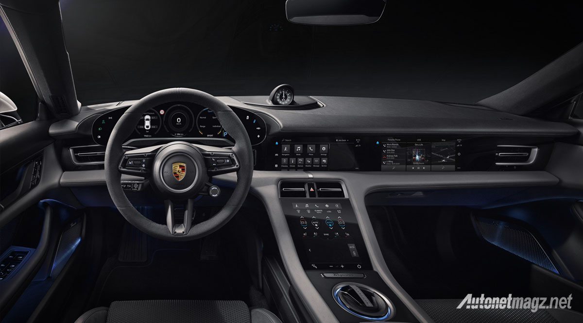 Berita, porsche taycan interior: Interior Porsche Taycan, Ramah Lingkungan dan Banyak Layar