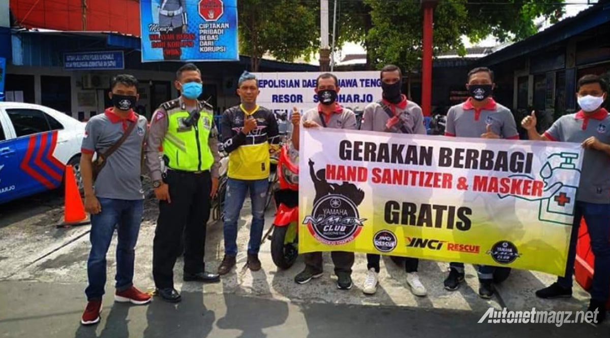 Berita, komunitas yamaha nmax bagi-bagi hand sanitizer: Yamaha Nmax Club Indonesia Bagi Hand Sanitizer Gratis, Dari Aceh Sampai Papua