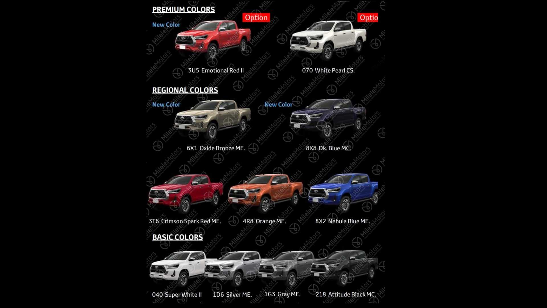 Berita, toyota-hilux-2020-color-option: Bocoran Toyota Hilux Facelift, Mirip Pickup Truck Amerika!