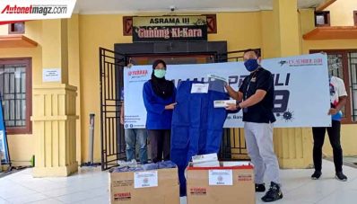 Yamaha Produksi Sendiri Face Shield & Desinfektan di Bangka Belitung