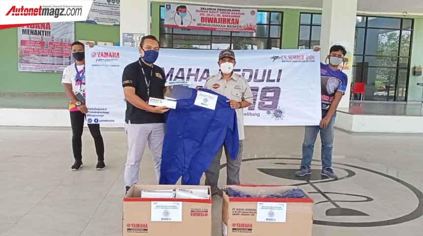 Berita, CSR Sumber Jadi Yamaha Bangka: Yamaha Produksi Sendiri Face Shield & Desinfektan di Bangka Belitung