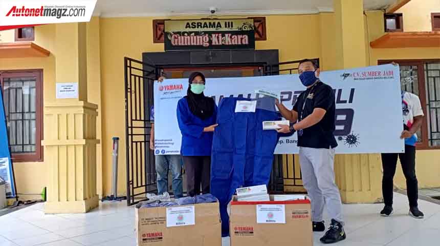 Berita, CSR Sumber Jadi Yamaha: Yamaha Produksi Sendiri Face Shield & Desinfektan di Bangka Belitung