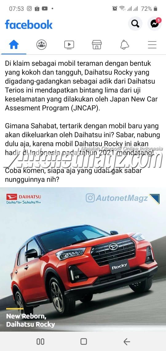 Berita, Daihatsu-Rocky-Indonesia-2021-terbaru-baru: Daihatsu Rocky Raih 5 Bintang di Tes Tabrak, Cocok Buat Tanah Air