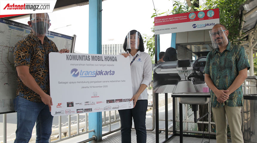 Mobil Baru, Fasilitas cuci tangan Honda: Peduli Publik, Komunitas Honda Sumbang Wastafel untuk Halte Transjakarta
