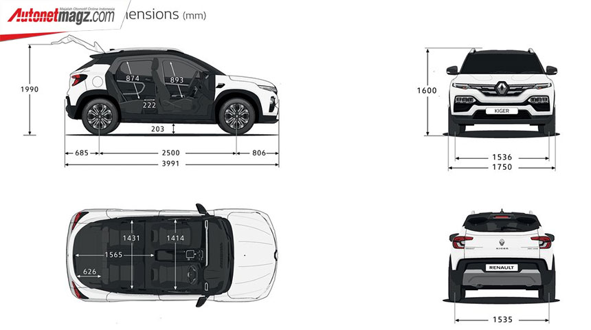 Mobil Baru, Renault-Kiger-2022-dimensions: Renault Kiger 2022, Kembar Namun Berbeda