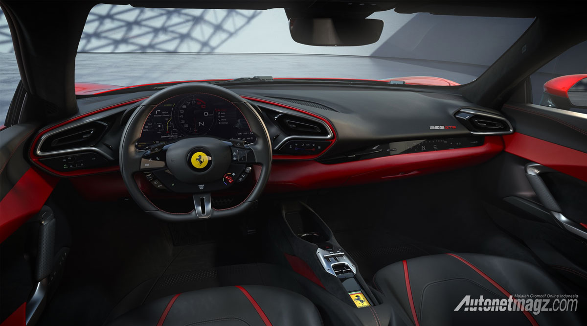 Berita, ferrari-296-gtb-interior: Ferrari 296 GTB, Jangan Remehkan Mesin Kecilnya!