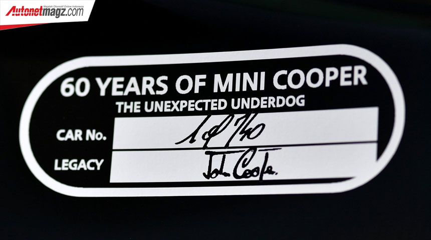 Berita, MINI Cooper JCW 60 Badge: MINI Cooper 60th Anniversary : Cuma 740 Unit!