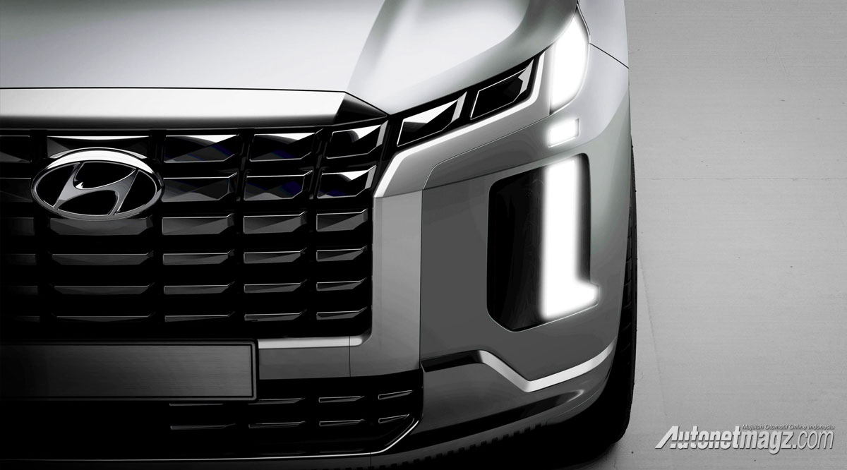 Berita, teaser-hyundai-palisade-front: Ini Hyundai Palisade Facelift 2023!