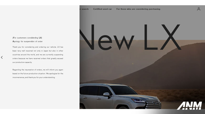Berita, Lexus-LX-Stop-Order: Pemesanan Toyota Land Cruiser & Lexus LX Dihentikan Sementara, Komponen Langka!