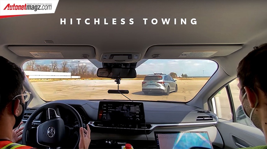 Berita, toyota-sienna-hitchless-2: Toyota Perkenalkan Hitchless Towing, Teknologi Derek Autonomus