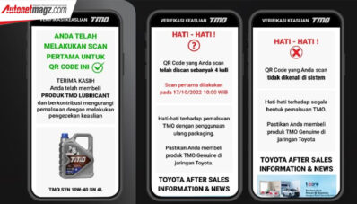 Toyota Motor Oil Sudah Dilengkapi QR Code Anticounterfeit, Dijamin Asli! Toyota Motor Oil Sudah Dilengkapi QR Code Anticounterfeit, Dijamin Asli!