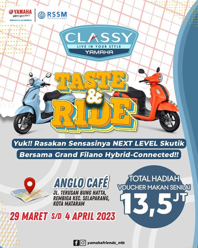 Berita, TASTE & RIDE NTB: Yamaha STSJ Gelar Classy Taste & Ride, Sambangi Cafe-Cafe Hits & Kekinian!