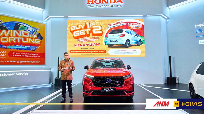 Berita, Booth Honda GIIAS Surabaya 2023: GIIAS Surabaya 2023 : Tampilan EV, Honda Boyong All New CR-V Hybrid & Honda e