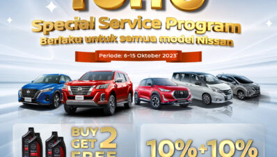 Nissan Ada Program Service Spesial Jelang 10.10! Beli 2 Oli Gratis 2 Oli Lagi! Nissan Ada Program Service Spesial Jelang 10.10! Beli 2 Oli Gratis 2 Oli Lagi!