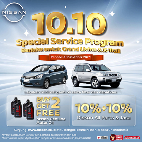 Berita, promo-servis-nissan-oktober: Nissan Ada Program Service Spesial Jelang 10.10! Beli 2 Oli Gratis 2 Oli Lagi!