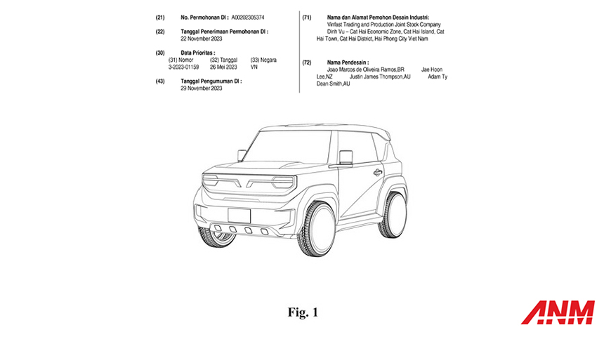 Berita, Paten Vinfast VF 3 EV Kemenkumham: Vinfast Daftarkan Paten VF 3 EV di DJKI Kemenkumham!