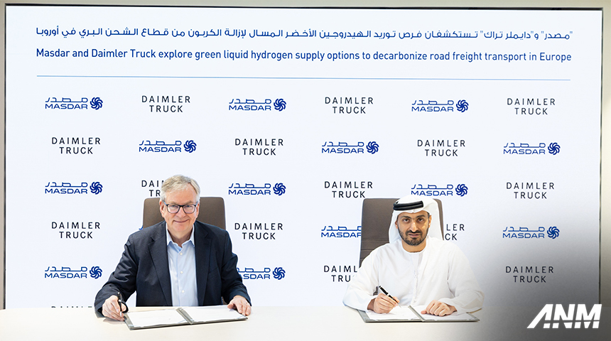 Berita, daimler-truck-masdar: Daimler Truck dan Masdar Eksplor Penyediaan Green Hydrogen untuk Transportasi di Eropa