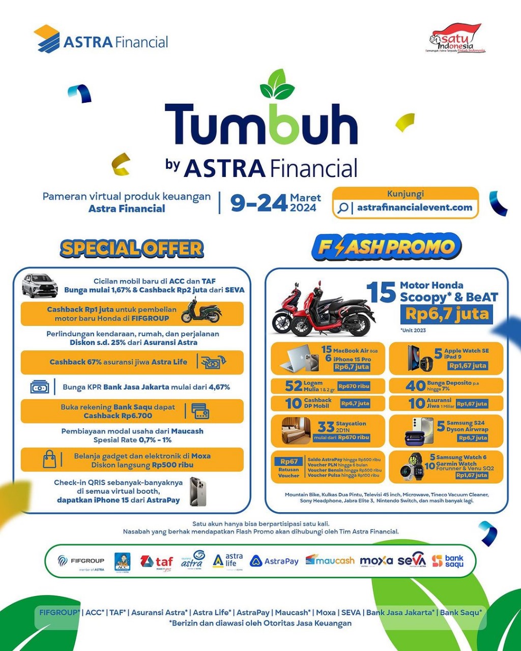 Berita, Foto 1 (23): Ssstt!…. Tumbuh by Astra Financial Ada Promo Flash Sale Motor Tak Sampai Rp 7 juta!