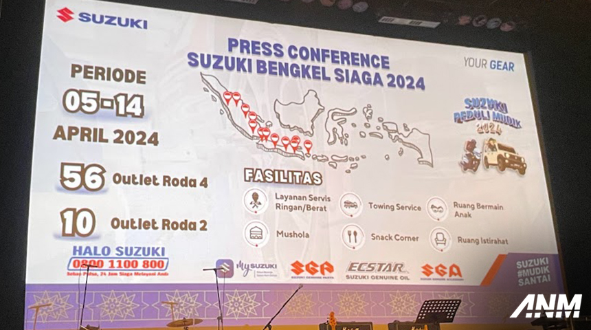 Berita, bengkel-siaga-suzuki-2024: Kawal Pemudik, Suzuki Sediakan 66 Titik Bengkel Siaga di Sumatera Jawa, dan Bali