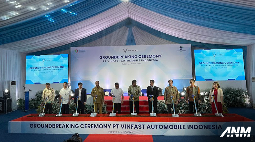 Berita, vinfast-groundbreaking: VinFast Resmikan Pembangunan Pabrik Perakitan Pertamanya di Indonesia!