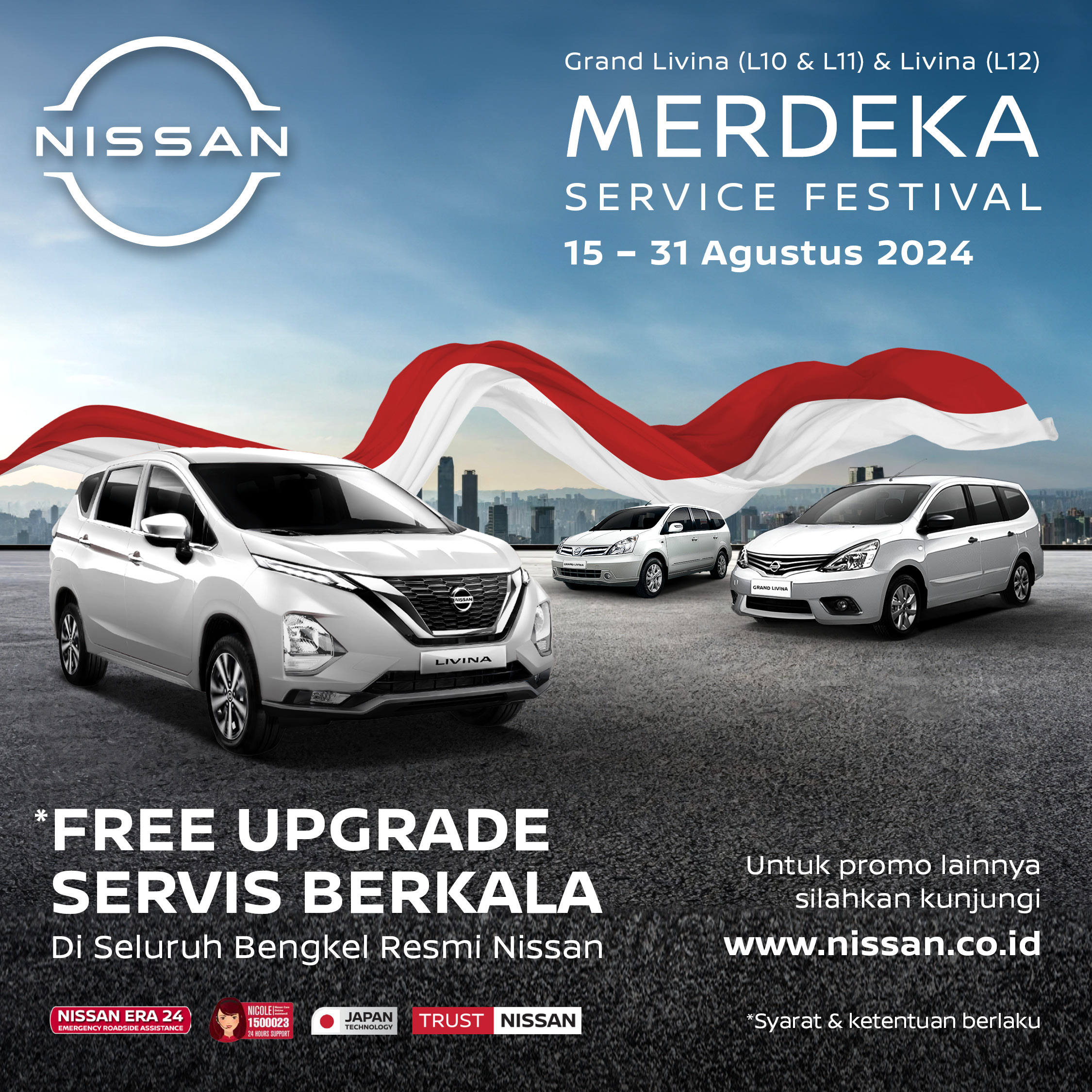 Berita, Merdeka NSF Livina Agustus 2024: Selama Agustus, Nissan Ada Promo Free Upgrade Servis Berkala untuk Livina Series!