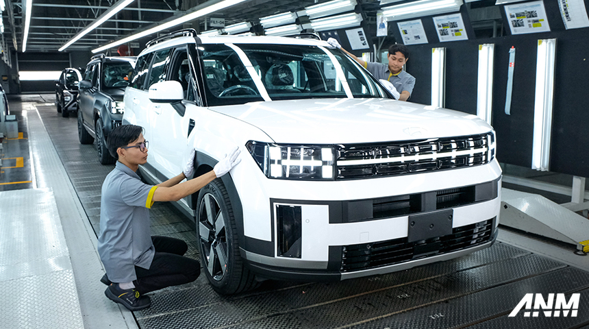 Berita, hyundai-santa-fe-production: Hyundai Indonesia Mulai Produksi All-New Santa Fe, Hybrid Pertama yang Dirakit Lokal!