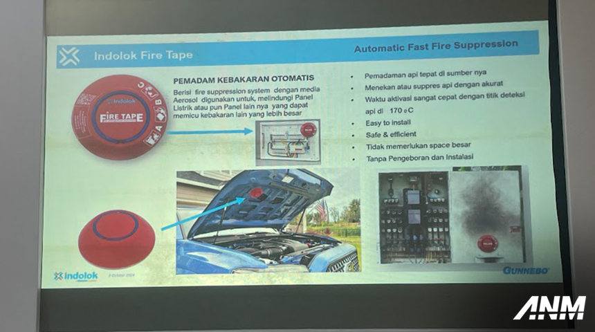 Aftermarket, indolok-fire-tape: Indolok Luncurkan Gunnebo Fire Extinguisher Lith-PRO, Cocok Untuk EV!