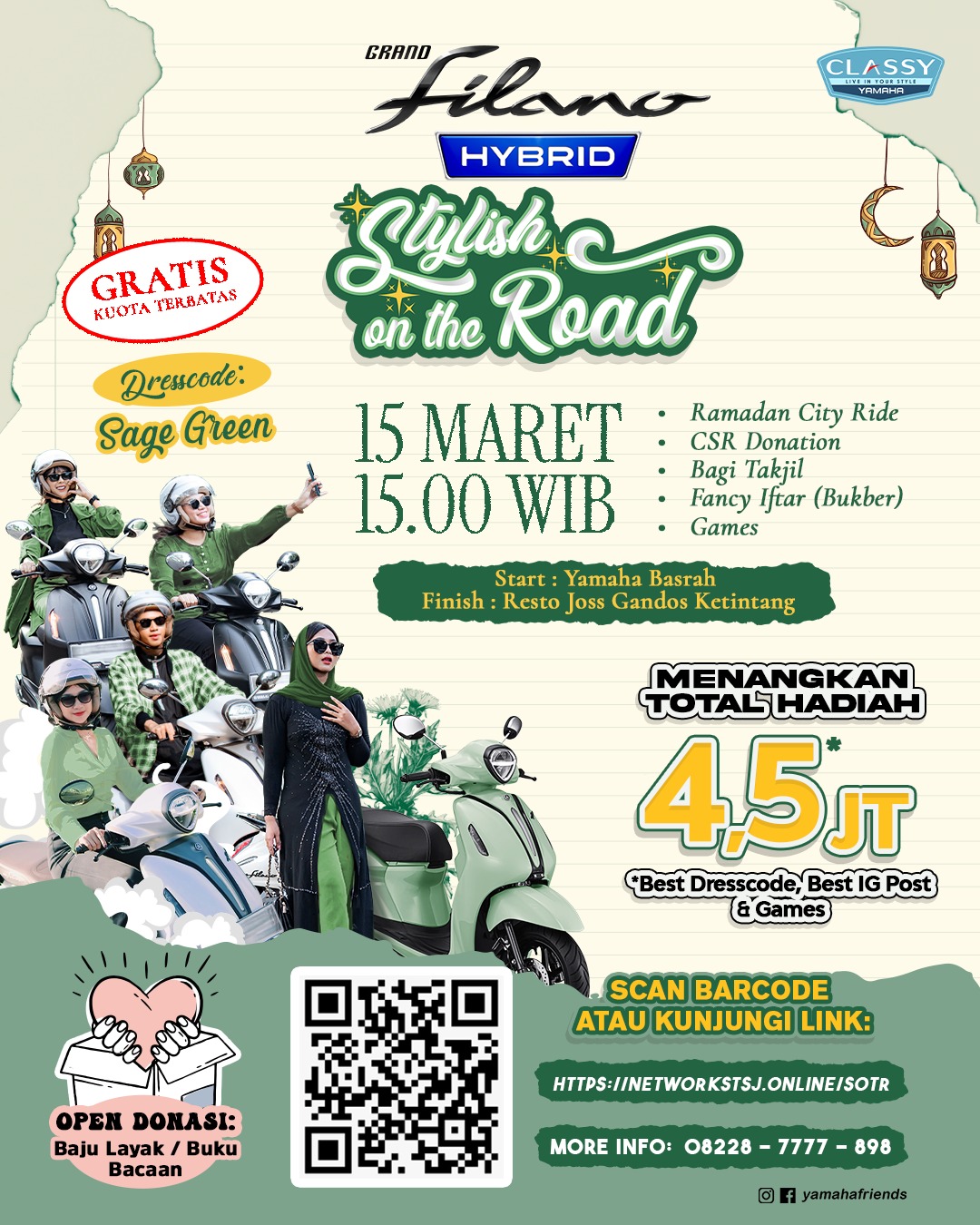 Berita, yamaha stsj sotr: Ramaikan Ramadhan, Yamaha STSJ Gelar Stylish On The Road di 5 Kota!