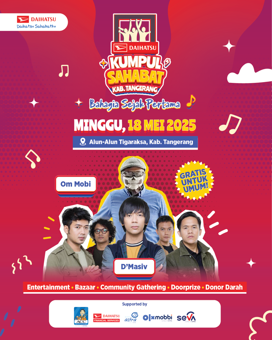 Berita, Daihatsu Kumpul Sahabat Siap Hibur Akhir Pekan Masyarakat Tangerang pada 18 Mei 2025: Daihatsu Kumpul Sahabat Akan Hadir di Tangerang, Siap Hibur Akhir Pekan!