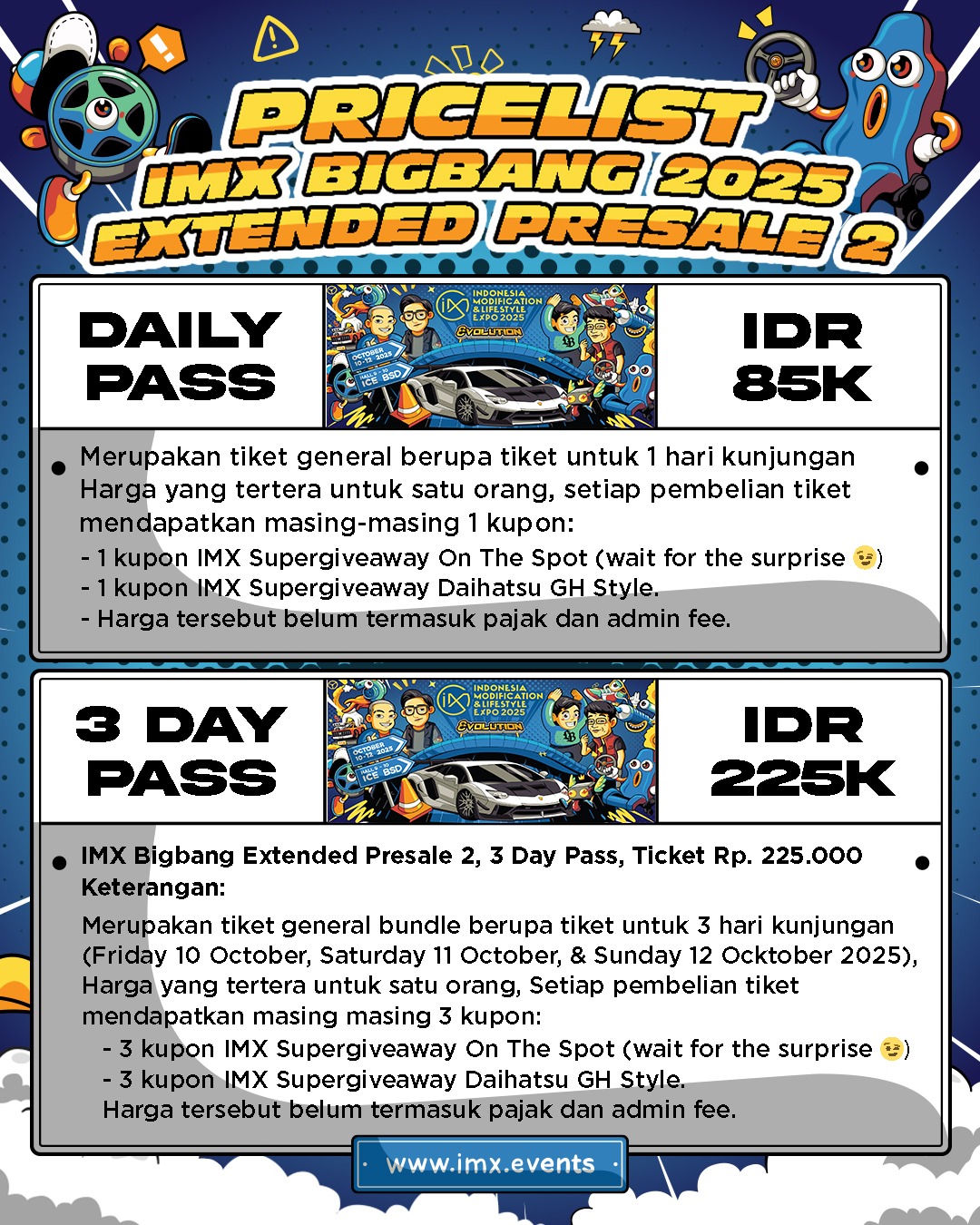Berita, Presale Tiket 2 (2): Kesempatan Kedua! Beli Tiket IMX Big Bang 2025 di www.imx.events, Mulai dari Rp85.000!